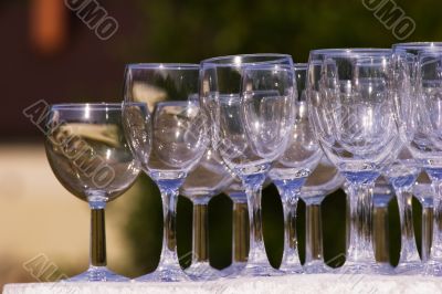 Empty champagne glasses
