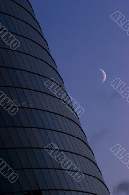 Office building with moon