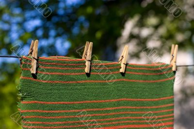 Pegged striped towel