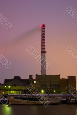 Tall Chimney in sunrise