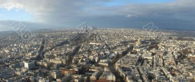 Panorama of Paris with a type on tour d,Eiffel