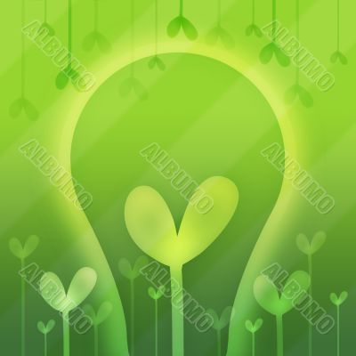Abstraction with hearts in green