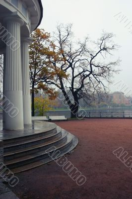 Portico of an architectural ensemble in old park