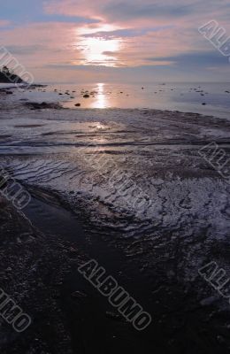 Frosty morning on gulf of Finland