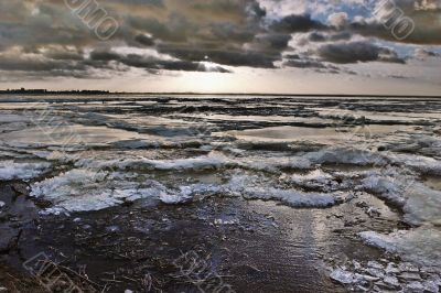 The beginning of winter on gulf of Finland