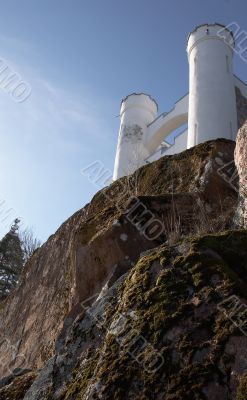 historical construction on a rock