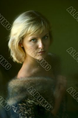 The girl behind glass