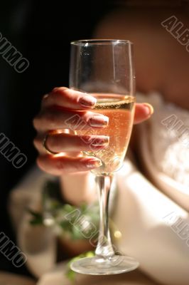 Glass with champagne