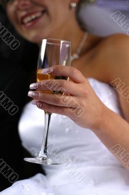 Glass with champagne