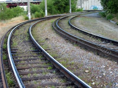 Rails of a tram way