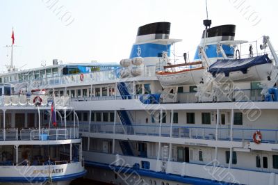 The steam-ship moored to the central quay