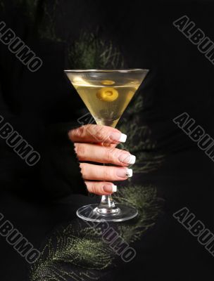 Martini with an olive