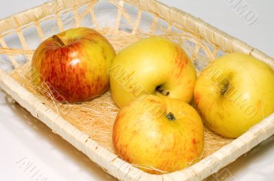 basket with apple