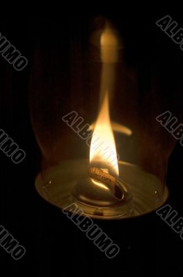 fire in the oil lamp
