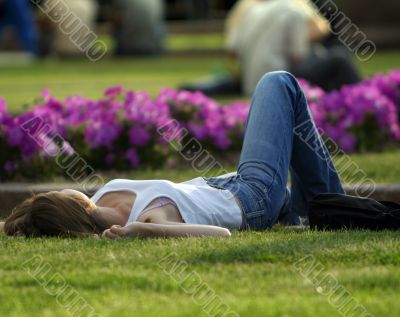 Rest on a lawn