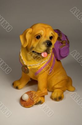 Dog with knapsack