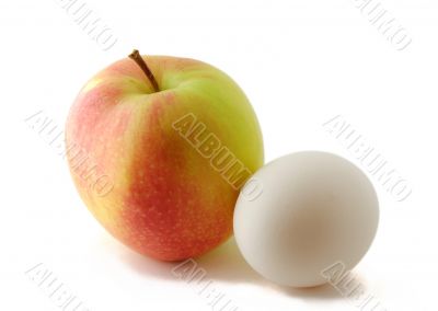 Red green apple and egg