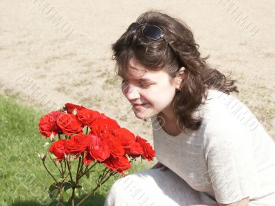 rose and woman