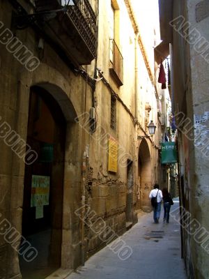 Street of old Barcelona