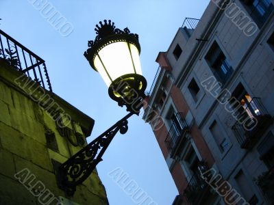 Lantern. Evening Barcelona.