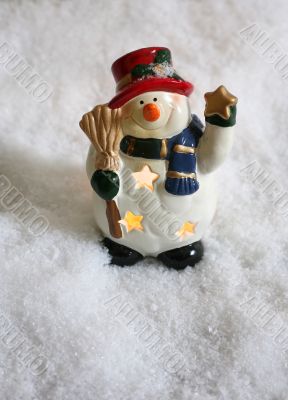 Snowman in snow