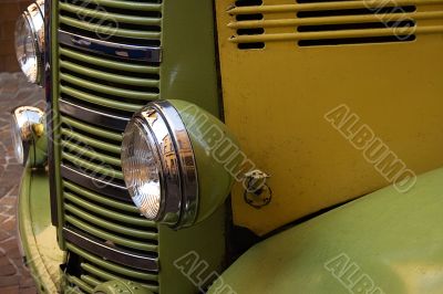 Old Bus Motor With Headlights