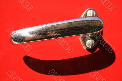 Door-handle of the old bus. Close-up. Door-handle of the old bus. Close-up.