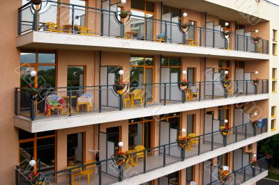 balconies in hotel
