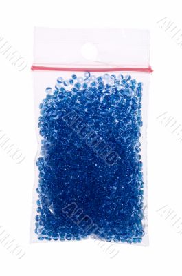 Pack of blue glass beads