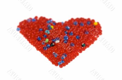 Glass beads heart