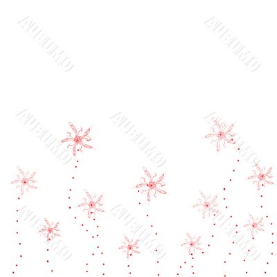 Green background with abstract flowers Green background with abstract flowers
