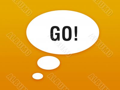 Wallpaper with orange talking bubble