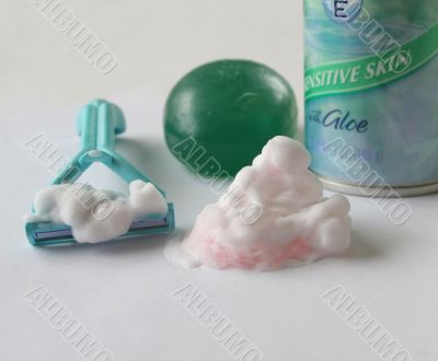 Razor with soap and cream