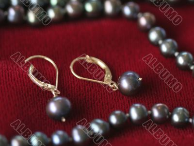 Black pearl earrings