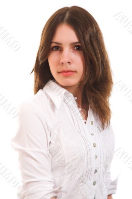 girl in white blouse