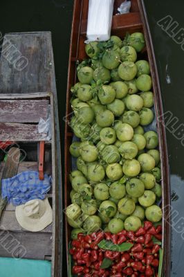 Two boats on floating market