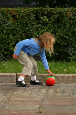 The girl with a ball