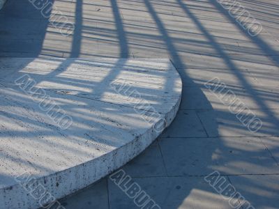 Roadway with an architectural detail and shadows