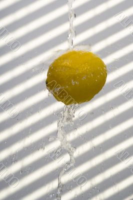 Lemon wash with striped background