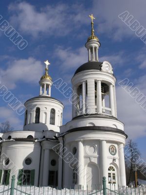 a church in the winter