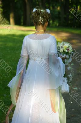 The bride in park