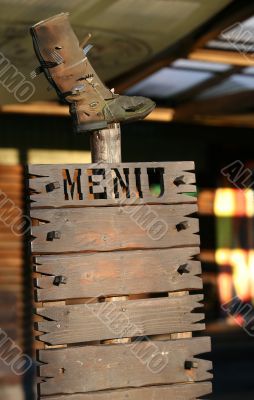 Wooden menu