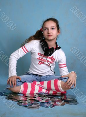 Girl with headphones
