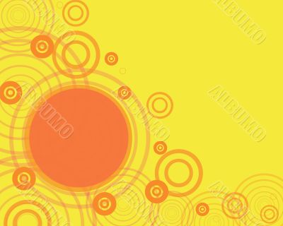 Yellow frame with orange circles Yellow frame with orange circles