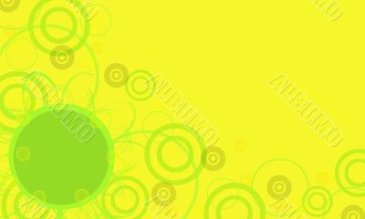 Yellow frame with green circles