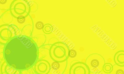 Yellow frame with green circles Yellow frame with green circles