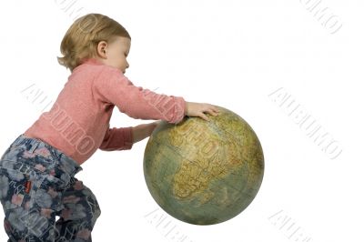 Baby and globe