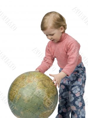 Baby and globe