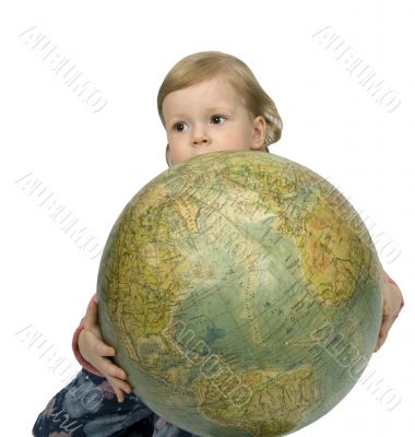Baby and globe