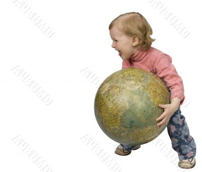 Baby and globe